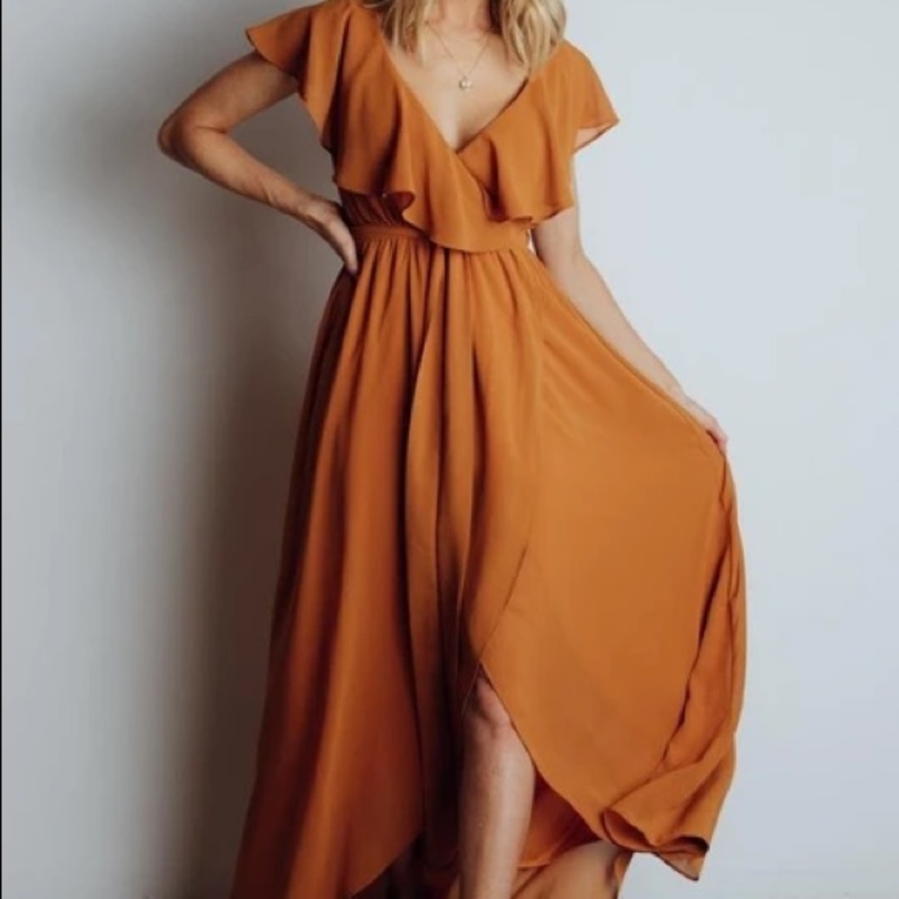 Katya amber ruffle maxi dress
